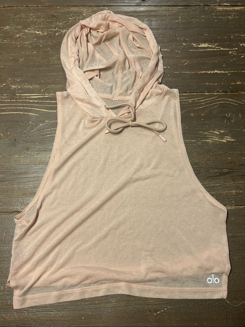 ALO Yoga‎ Dusty Pink Hooded Tank Top